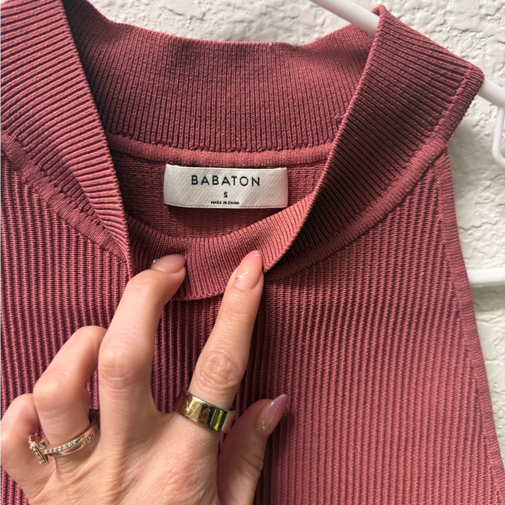 Babaton Dusty Rose Ribbed Tank Top - Picture 3 of 4